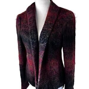 Barry Bricken | Mohair Brushed Wool Blend Textured Jacket | Size 4